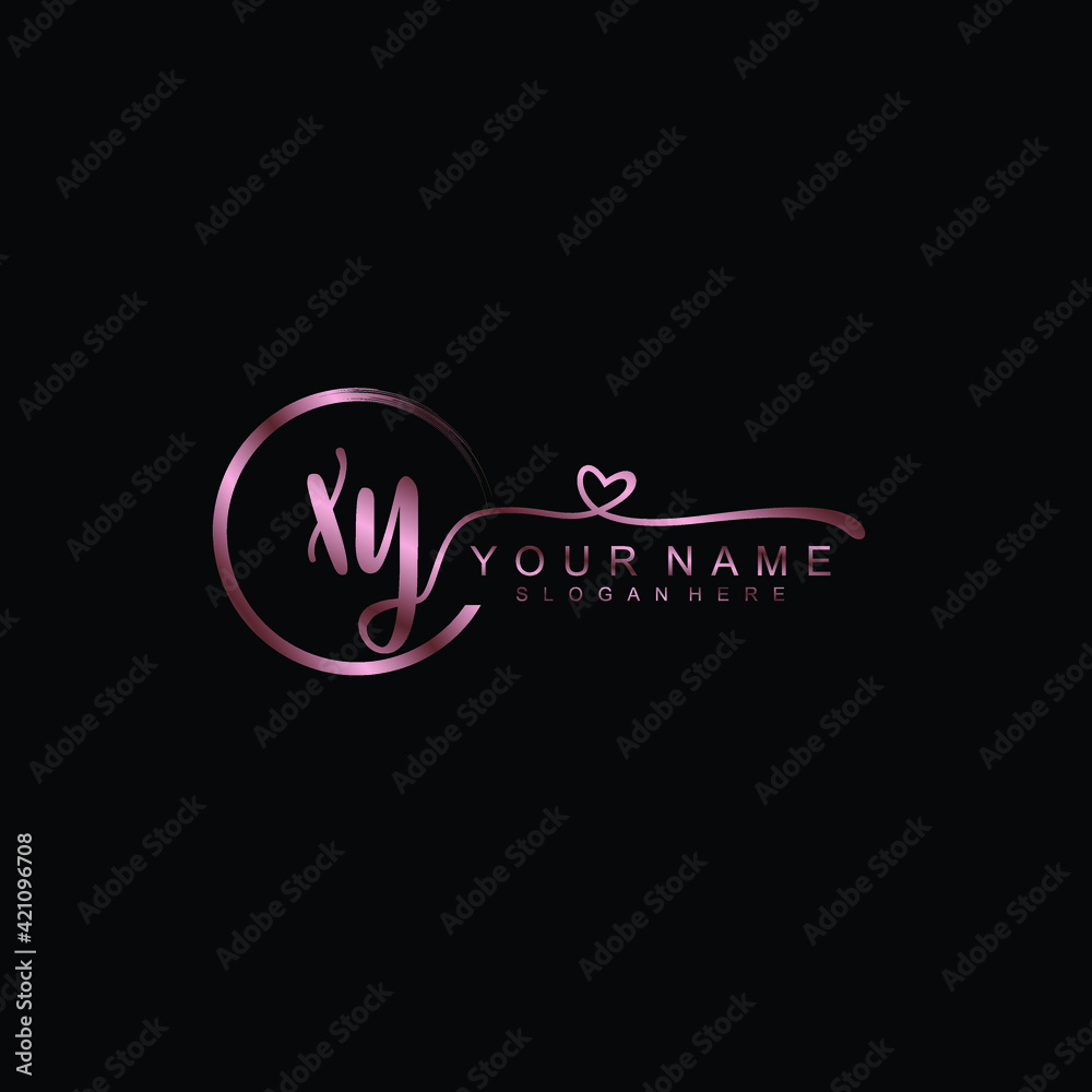 XY beautiful Initial handwriting logo template