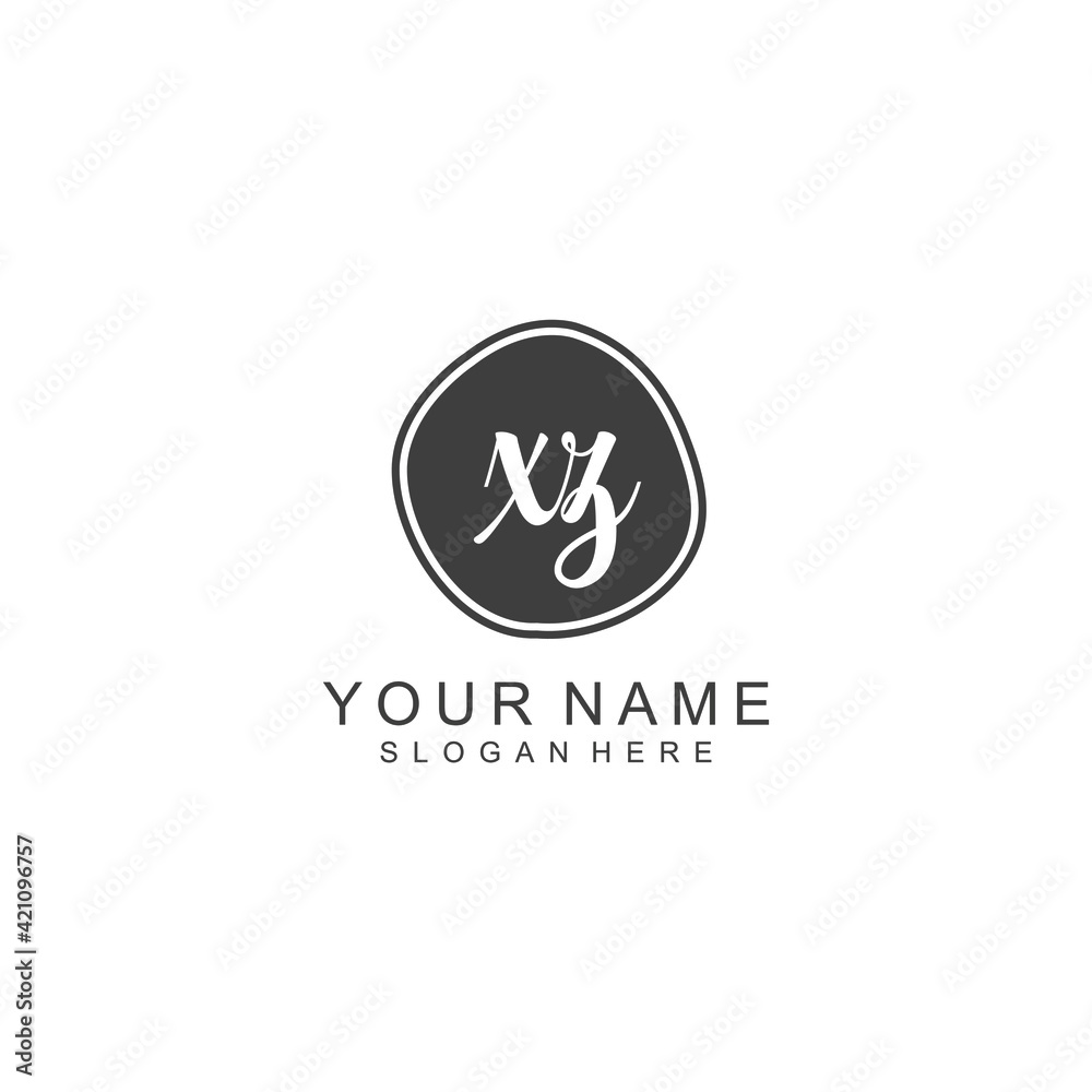 XZ beautiful Initial handwriting logo template