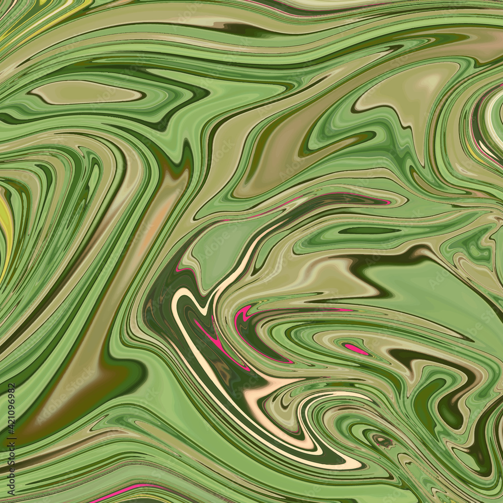Obraz premium Green modern fluid flow vector geometric abstract dynamic design