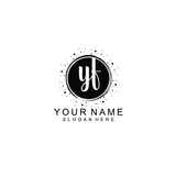 YF beautiful Initial handwriting logo template