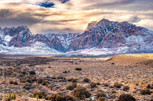 Photography Snowy Winter in Red Rock Canyon Las Vegas Nevada United States of America