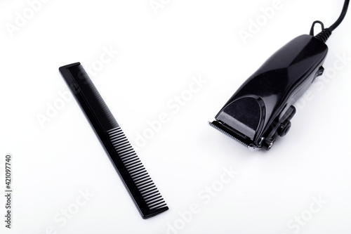 hair clipper close-up. hair clipper on white background