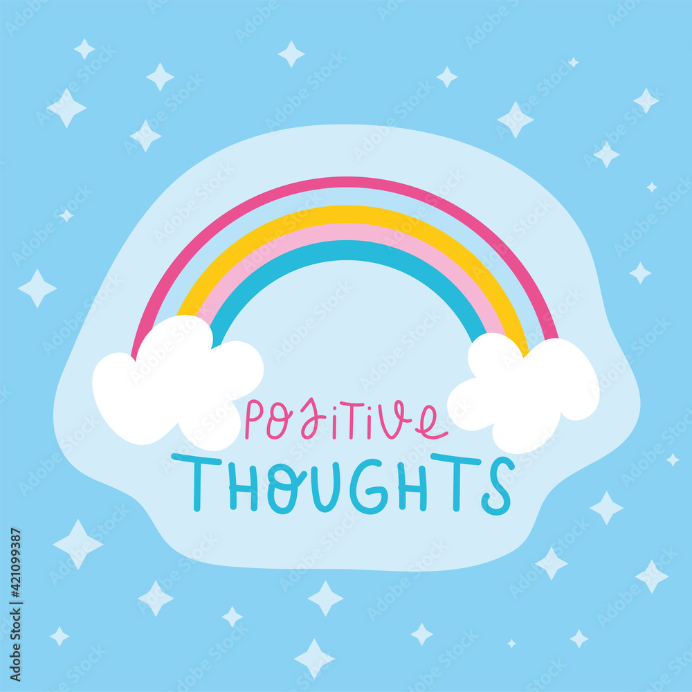 positive thoughts lettering