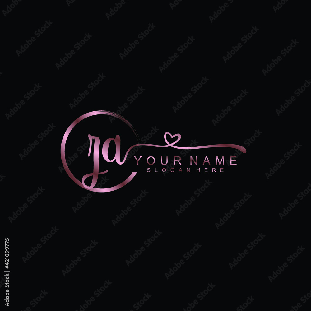 ZA beautiful Initial handwriting logo template