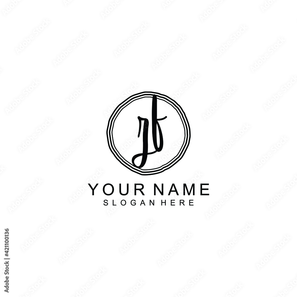 ZF beautiful Initial handwriting logo template ZF beautiful Initial handwriting logo template