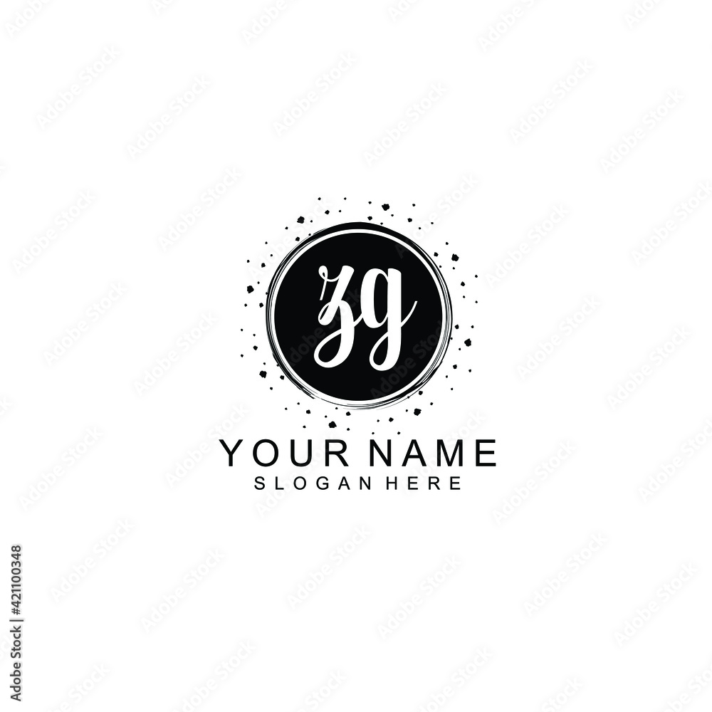ZG beautiful Initial handwriting logo template ZG beautiful Initial handwriting logo template