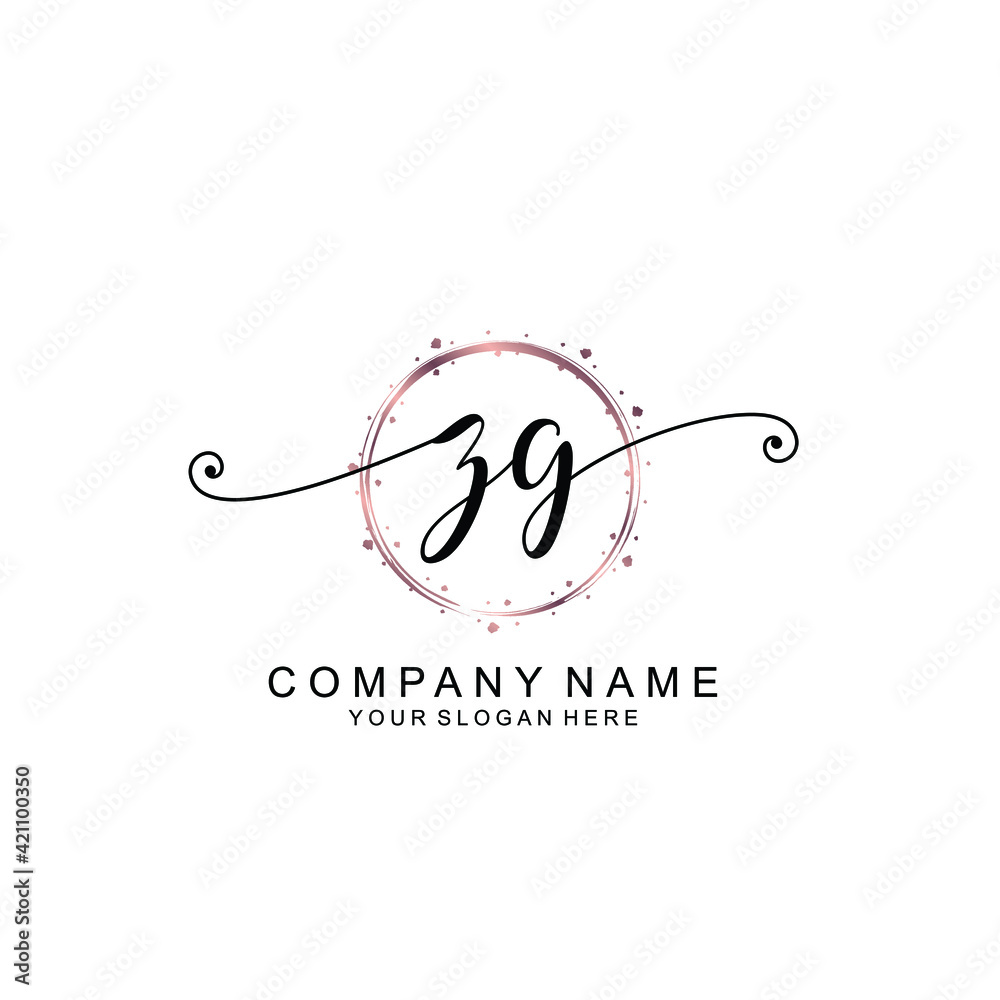 ZG beautiful Initial handwriting logo template ZG beautiful Initial handwriting logo template