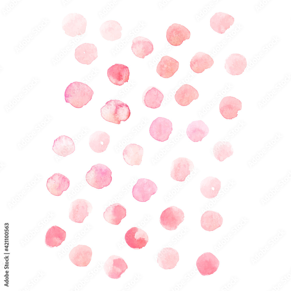 Hand drawn abstract watercolor background with light pink powder circles Hand drawn abstract watercolor background with light pink powder circles