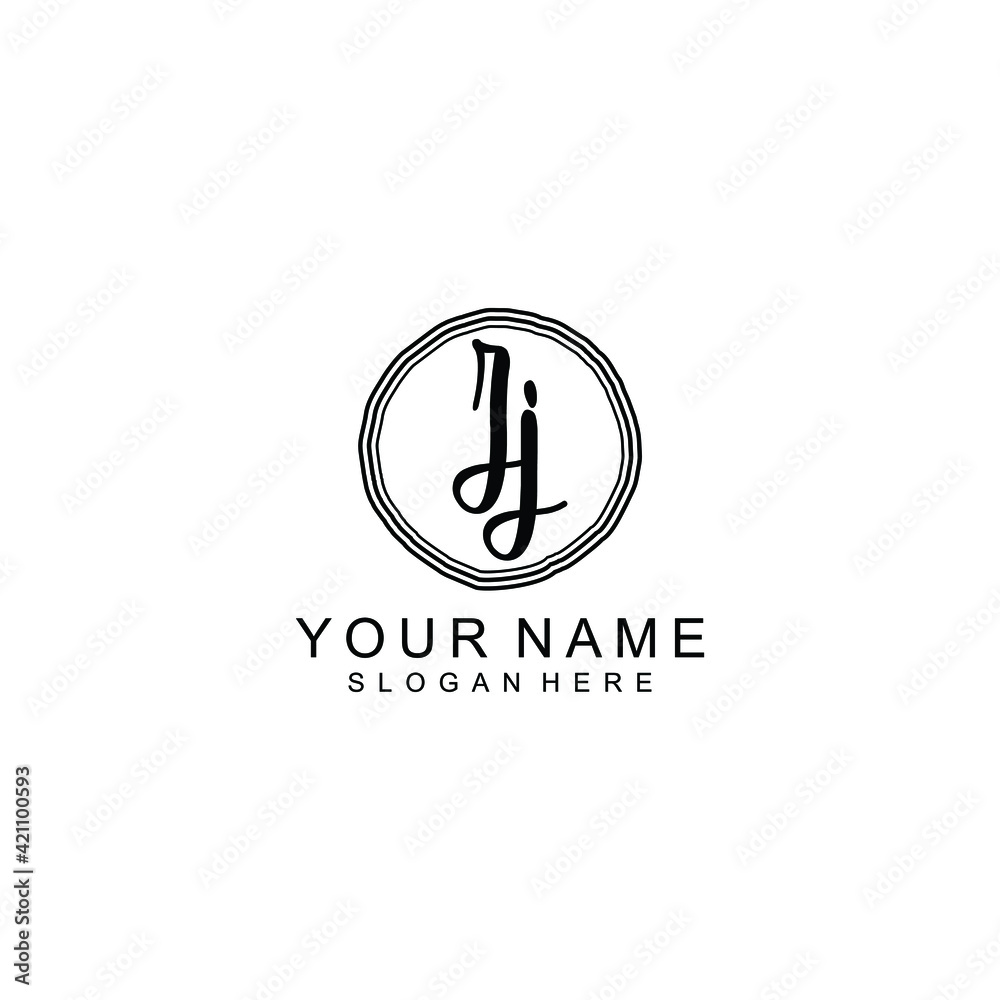 ZJ beautiful Initial handwriting logo template ZJ beautiful Initial handwriting logo template