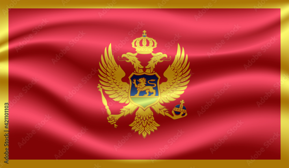 Grunge Montenegro flag. Montenegro flag with waving grunge texture. Grunge Montenegro flag. Montenegro flag with waving grunge texture.