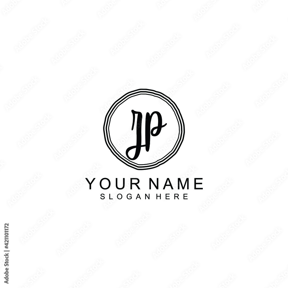 ZP beautiful Initial handwriting logo template