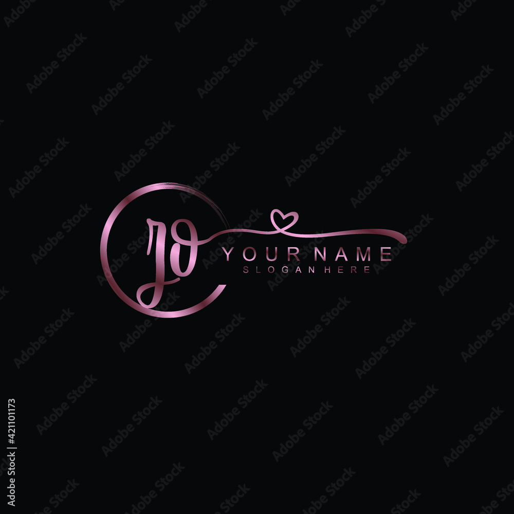 ZO beautiful Initial handwriting logo template