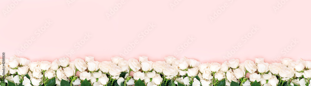 Modern floral backgrounds, flowers styling flat lay