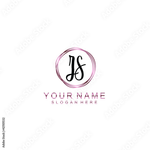 ZS beautiful Initial handwriting logo template