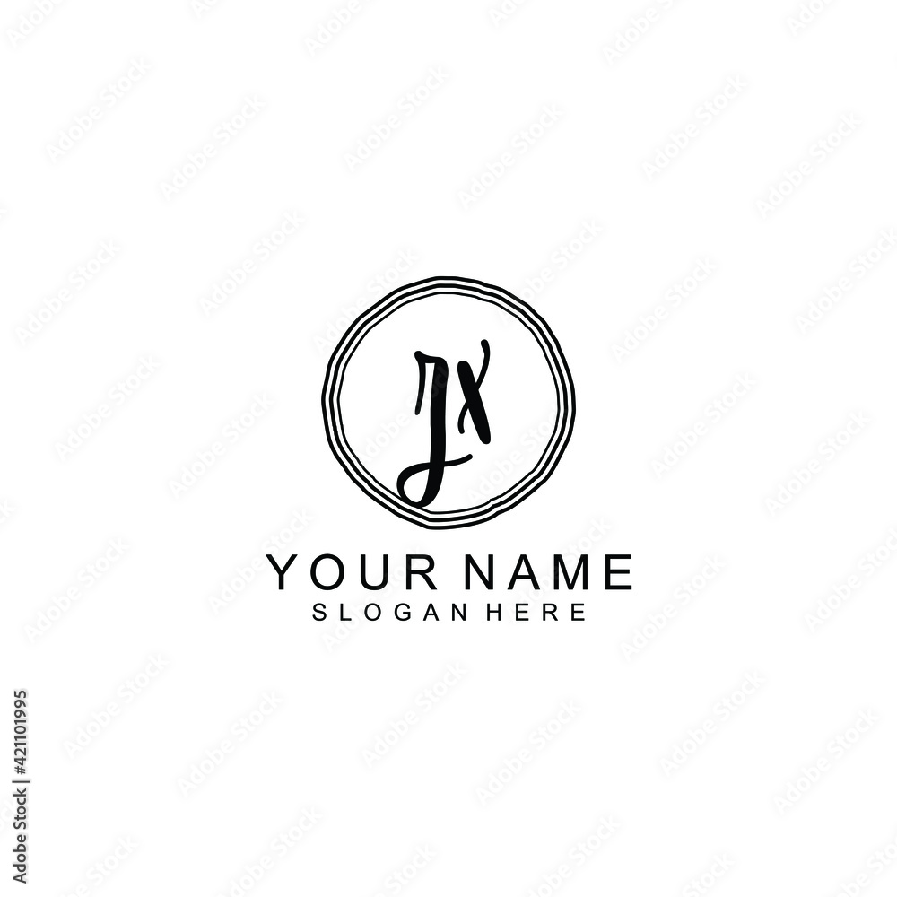 ZX beautiful Initial handwriting logo template ZX beautiful Initial handwriting logo template