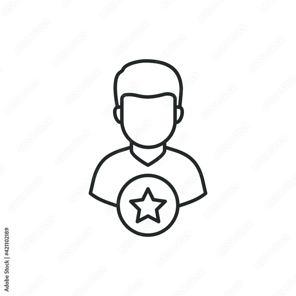 Obraz premium Star user icon design isolated on white background. Vector illustration