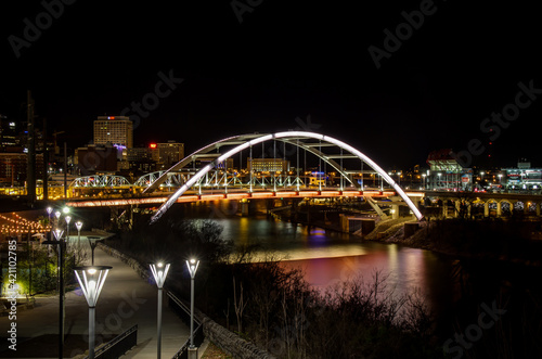 Korean Veterans Blvd Bridge across Cumberland River Nashville, Tennessee © khalid