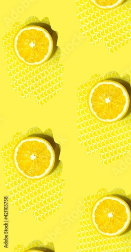 fresh yellow lemon for background summer wallpaper