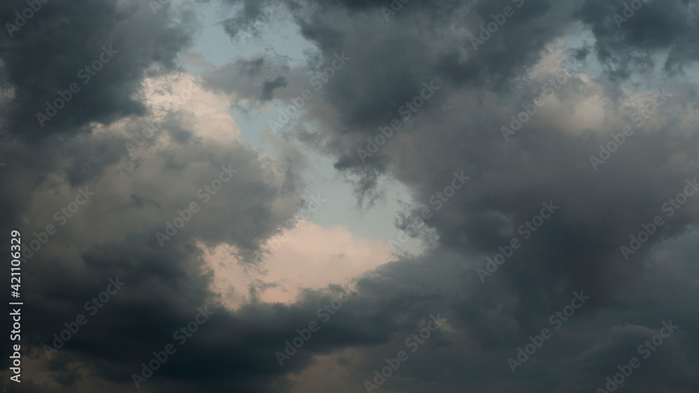 Dramatic thunderstorm clouds, weather concept