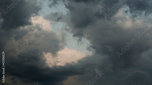 Dramatic thunderstorm clouds, weather concept