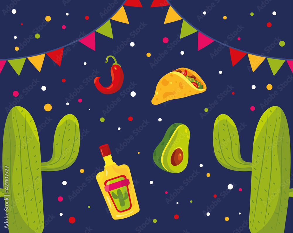 cactus mexican icons cactus mexican icons