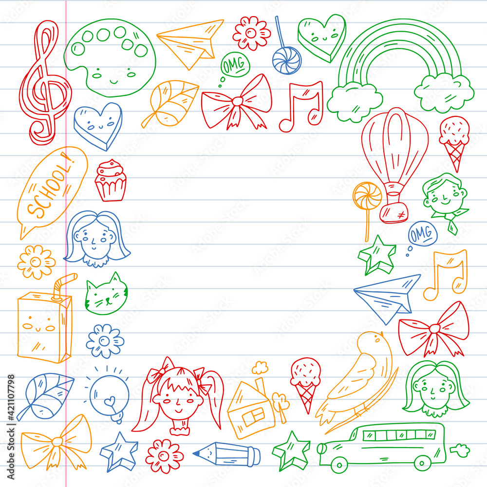 Education icons set. School and colledge. Creativity and imagination. Education icons set. School and colledge. Creativity and imagination.