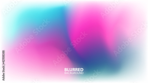 Blurred background with modern abstract blurred purple gradient. Smooth template for your graphic design. Blue and pink color. Vector illustration.