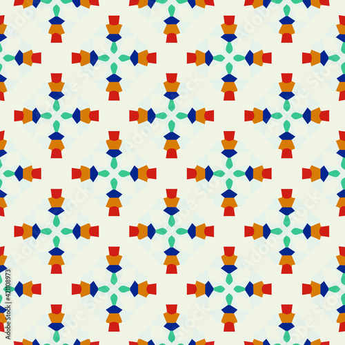  Geometric vector pattern with triangular elements. Seamless abstract ornament for wallpapers and backgrounds. 