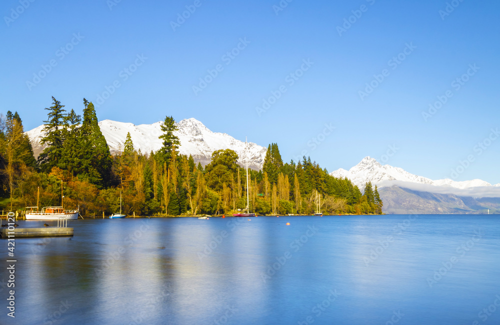 Beautiful Landscape of Lake Wakatipu Queenstown New Zealand