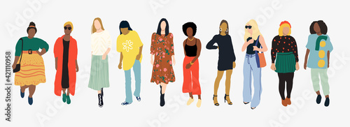 diversity of women vector  illustration 