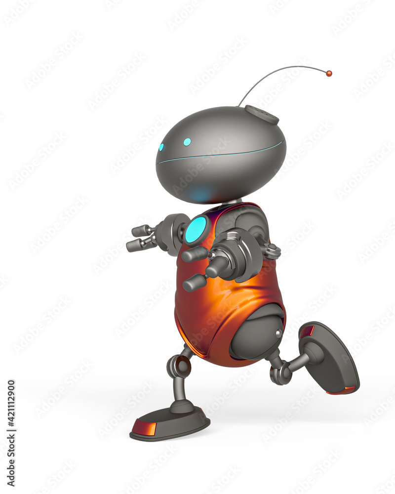 mini bot is running in white background side view mini bot is running in white background side view