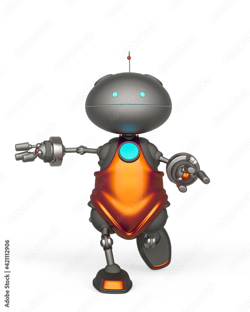 mini bot is running in white background mini bot is running in white background