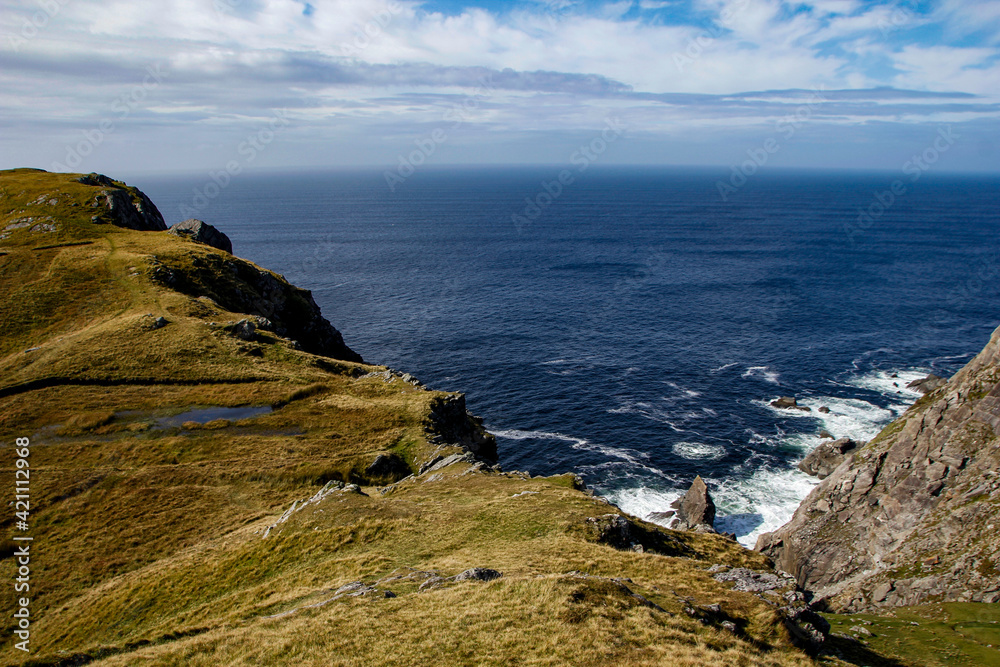 The beautiful hiking area at the cliffs of Slieve League, County Donegal, Ireland