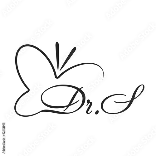 simple continuous line butterfly shape monogram black and white logo