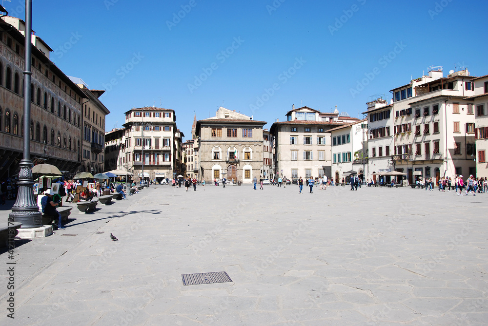 Piazza Santa Croce nel centro storico di Firenze.