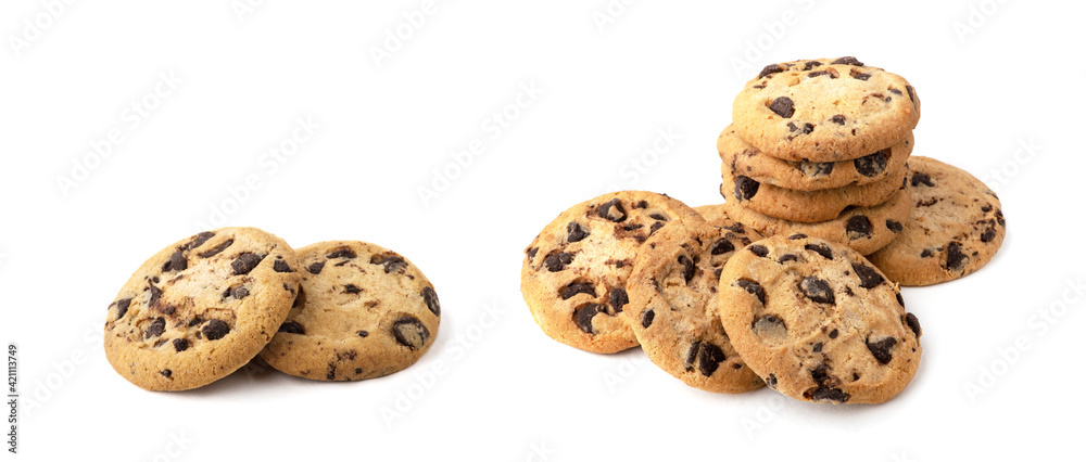 Chocolate chip cookie isolated on white background Chocolate chip cookie isolated on white background