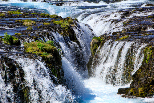 The beautiful blue Br  arfoss waterfall  Iceland