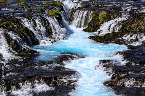 The beautiful blue Br  arfoss waterfall  Iceland
