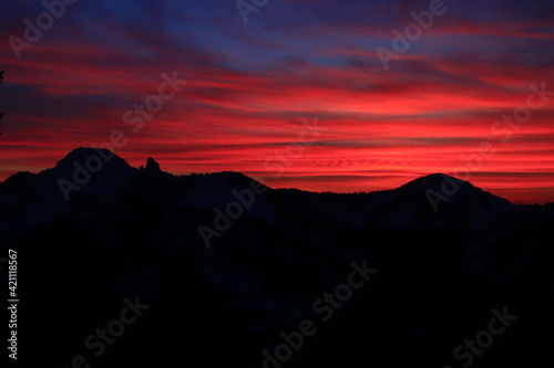 Sonnenuntergang an Blankenstein, Rißerkogl und Setzberg