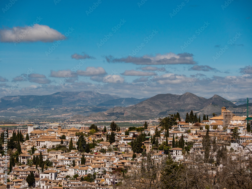 View on to the Alhambra in Granada, Spain