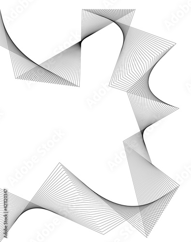Design elements. Wave of many gray lines. Abstract wavy stripes on white background isolated. Creative line art. Vector illustration EPS 10. Colourful shiny waves with lines created using Blend Tool.