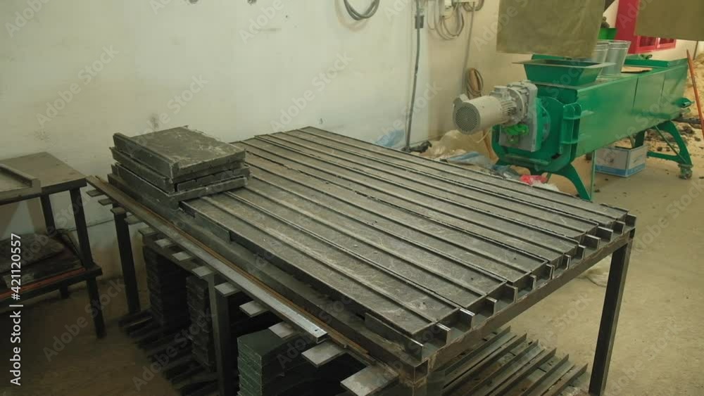 A factory that makes products from recycled plastic, benches made of recycled plastic are in stock A factory that makes products from recycled plastic, benches made of recycled plastic are in stock