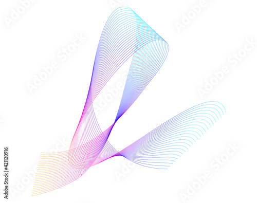 Design elements. Wave of many gray lines. Abstract wavy stripes on white background isolated. Creative line art. Vector illustration EPS 10. Colourful shiny waves with lines created using Blend Tool.