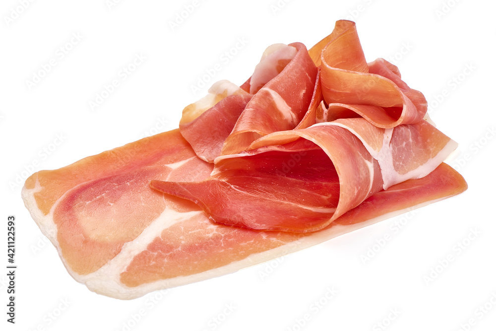 Jamon, jerked meat, isolated on white background. High resolution image