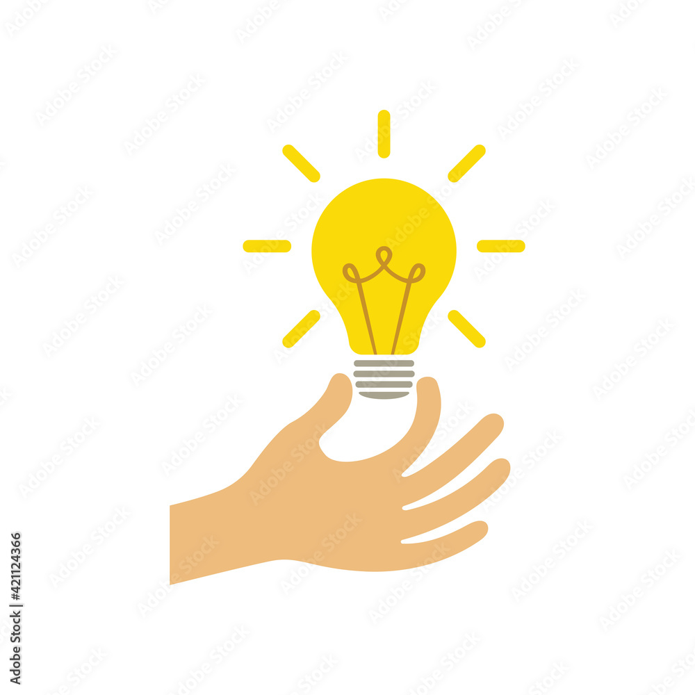 Hand holds a light bulb. Business idea concept Hand holds a light bulb. Business idea concept
