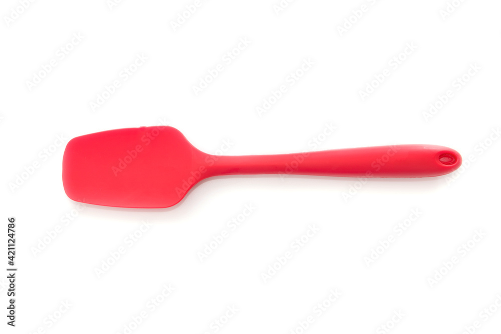 red silicone spatula isolated on white red silicone spatula isolated on white
