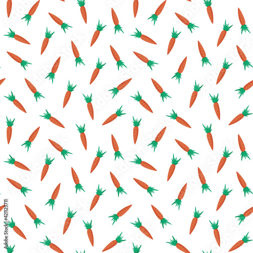 Carrot. Seamless pattern. Isolated. Vector illustration.