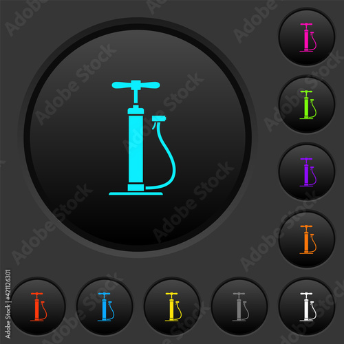 Air pump dark push buttons with color icons photo