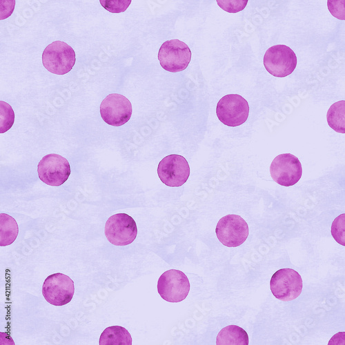 Polka dot watercolor seamle...
