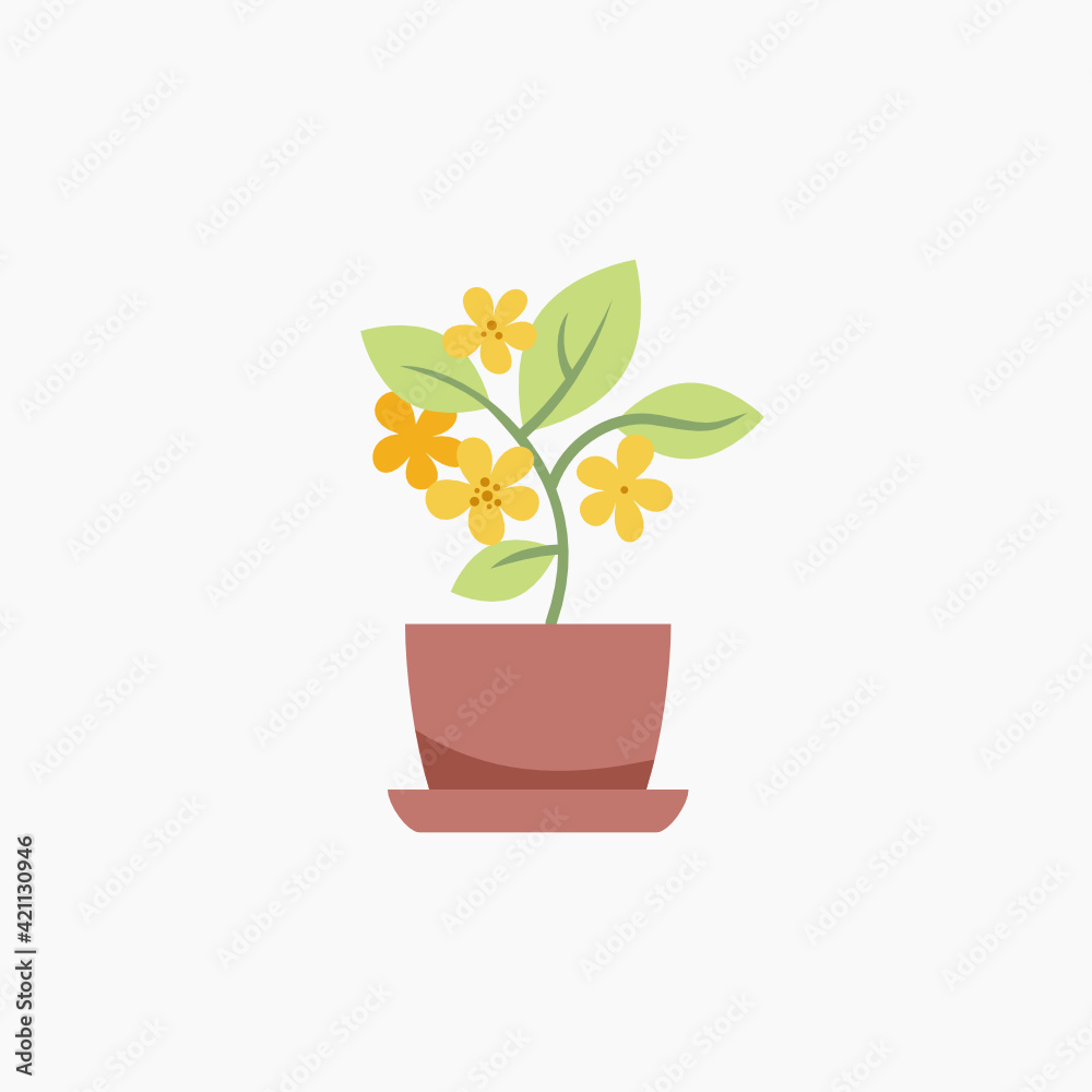 blooming houseplant icon - simple vector flat graphics blooming houseplant icon - simple vector flat graphics